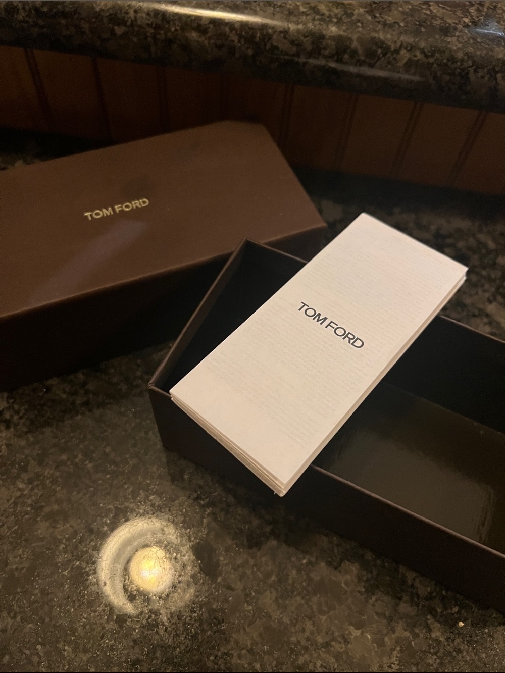 Tom Ford Brown and White Glasses Accessory Box